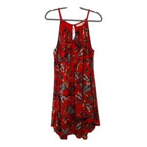 STUDIO JPT halter sundress size XL, vibrant colors, spaghetti straps, midi